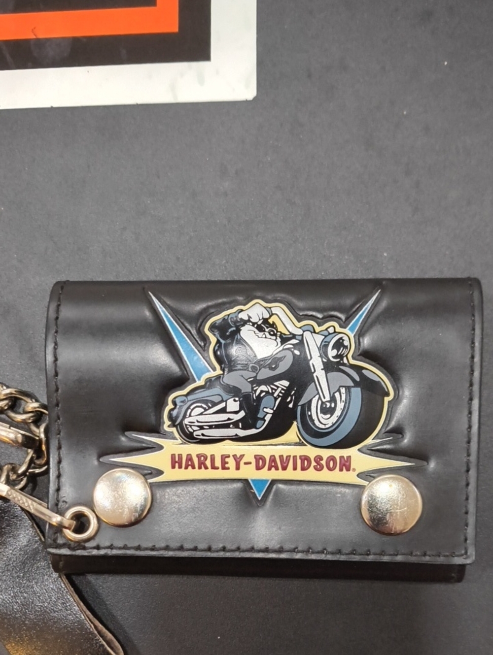 Vintage Harley-Davidson Black Leather Wallet.